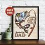 Thoughtful Fishing Canvas For Dad - Personalized Father’s Day Gift, Rustic Design, Perfect For Living Room Decor