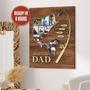 Thoughtful Fishing Canvas For Dad - Personalized Father’s Day Gift, Rustic Design, Perfect For Living Room Decor