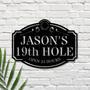 Touching Personalized Dad Golf Metal Sign 19th Hole Decor For Man Cave Or Bar