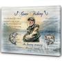 Thoughtful Fishing Memorial Canvas - Personalized Remembrance Gift For Dad's Loss In Rustic Style