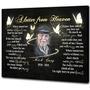 Heartfelt Memorial Canvas For Dad With Letter From Heaven And Butterflies - Touching Remembrance Gift For Father's Loss