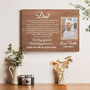 Memorial canvas for Dad with personalized name and dates, a sympathy remembrance gift, an ideal Christmas keepsake