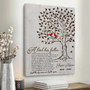 Heartfelt Cardinal Memorial Tree Art Canvas Custom For Mom/Dad Loss Tribute In Living Room Decor