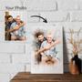 Personalized Dad Memorial Canvas - Heartfelt Condolence Gift With Custom Watercolor Family Portrait