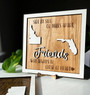 Long-distance family wooden sign, horizontal layout, custom names and hometowns, entryway wall art for loved ones far apart
