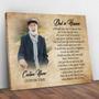 Memorial Canvas For Dad - Personalized Tribute Art With Poem, Custom Picture For Living Room Or Bedroom