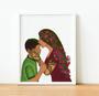 Personalized Mother Son Canvas Art - Touching Gift For Him - Motherhood Bedroom Wall Decor