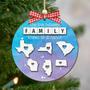 Heartfelt Long Distance Family Gift - Custom Wooden Christmas Ornament For Distant Loved Ones