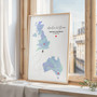 Long Distance Love Map Canvas - Custom Family Connection Gift