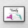 Thoughtful Long Distance Family Gift Canvas - Customizable Map Design For Moving Or Deployment