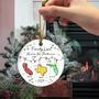 Thoughtful Long Distance Family Ornament Miles Apart Gift - Custom State Design For Loved Ones