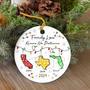 Thoughtful Long Distance Family Ornament Miles Apart Gift - Custom State Design For Loved Ones