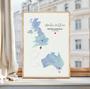 Customizable Map Canvas For Families Separated By Distance - Thoughtful Travel Gift For Loved Ones