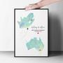 Customizable Map Canvas For Families Separated By Distance - Thoughtful Travel Gift For Loved Ones