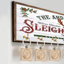 Vintage Sleigh Rides Key Holder – Christmas Decor with Reindeer, Hot Cocoa & Warm Blankets