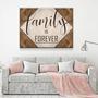 Rustic Family Is Forever Canvas - Wooden Design Wall Art