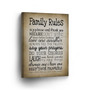 Vintage Family Rules Quote Canvas For Family Name - Personalized Wall Art DéCor For Living Room