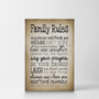 Vintage Family Rules Quote Canvas For Family Name - Personalized Wall Art DéCor For Living Room