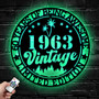 Personalized 60th Birthday Metal Sign For Dad - 1963 Vintage LED Wall Art