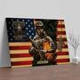 Touching Police Dad Canvas For Veterans - American Flag Design For Living Room