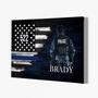 Personalized Police Dad Canvas Patriotic Flag Art Gift For Father's Day Living Room Decor