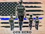 Personalized Police Officer Wood Sign For Dad - Thin Blue Line Graduation Or Retirement Gift