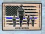 Personalized Police Officer Wood Sign For Dad - Thin Blue Line Graduation Or Retirement Gift