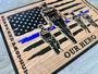 Personalized Police Officer Wood Sign For Dad - Thin Blue Line Graduation Or Retirement Gift