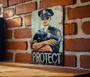 Law Enforcement Decor Vintage Metal Sign For Police Dad - Officer Gift, Thin Blue Line Art