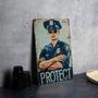 Law Enforcement Decor Vintage Metal Sign For Police Dad - Officer Gift, Thin Blue Line Art