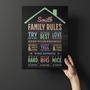 Personalized Family Rules Poster Canvas For Loving Home Values