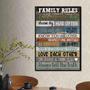 Personalized Family Rules Canvas - Heartfelt Living Room Wall Decor For Modern Farmhouse Style