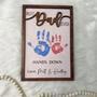 Best Dad Ever Personalized Wooden Sign With Handprints - Thoughtful Father's Day Gift For Dad's Office