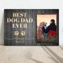 Personalized Best Dog Dad Ever Canvas Portrait For Father's Day - Touching Dog Memorial Wall Art