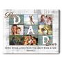 Best Dad Ever Canvas - Gift For Dad from His Kids Custom Photo Canvas