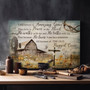Jesus landscape canvas wall art in warm farmhouse palette with wildflowers and light-filled horizon, inspiring centerpiece for living room