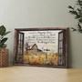 Rustic Farmhouse Canvas With Flower Field - Barn Window Landscape Art - Inspiring Jesus Quote For Living Room DéCor