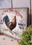 Personalized Rustic Farmhouse Kitchen Canvas Art Rooster Theme For Shabby Chic Decor