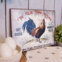 Farmhouse rooster kitchen canvas art, shabby chic wall decor personalized with names and established date, rustic style