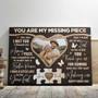 Missing Piece Love Story - Personalized Wedding Keepsake Canvas