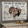 Unique Personalized Couple Canvas With Photo & Name For Valentine's Day Wedding Gifts