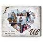 Personalized Valentine Heart Canvas For Couples - Wedding & Anniversary Gift