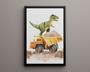 Dinosaur Nursery Art Canvas Set For Baby Boy - Construction Wall Decor