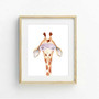 Giraffe nursery canvas trio, lavender and pink watercolor set with affectionate giraffes, charming decor for girl's nursery