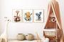 Adorable Jungle Safari Animal Canvas For Baby Nursery - Musical Instrument Wall Art