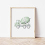 Construction vehicle canvas set for nursery decor, playful trucks and diggers prints to brighten a boys room decor