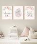 Charming Elephant Nursery Canvas - Floral Moon Wall Art for Baby Girl's Room