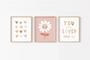 Floral Daisy Canvas For Baby Girl Nursery - Charming Boho Wall Art Set For Kids Room