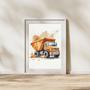 Construction Nursery Canvas Wall Art For Baby Boy's Room - Truck Playroom Theme Decor