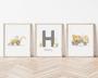 Personalized Construction-Themed Nursery Canvas Set For Baby Boy's Room Decor